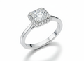 Princess Cut Moissanite Engagement Ring with Modern Halo - Franc Laurent