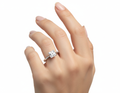 Princess Cut Moissanite Engagement Ring with Refined Classic Style hand wearing - Franc Laurent