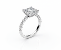 Princess Cut Moissanite Engagement Ring with Shoulder Set and Hidden Halo - Franc Laurent