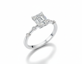 Princess Cut Moissanite Engagement Ring with Stone Set Shoulders - Franc Laurent