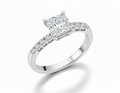 Princess Cut Moissanite Engagement Ring with Halo and Split Shank - Franc Laurent