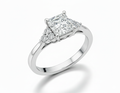 Princess Cut Moissanite Ring Accented with Side Stones - Franc Laurent