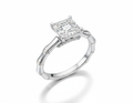 Princess Cut Moissanite Engagement Ring Vintage Style - Franc Laurent