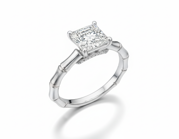 Princess Cut Moissanite Engagement Ring Vintage Style - Franc Laurent