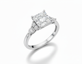 Princess Cut Moissanite Engagement Ring with Vintage Shoulder Set Design - Franc Laurent