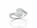 Princess Cut Moissanite Engagement Ring Twist Design - Franc Laurent