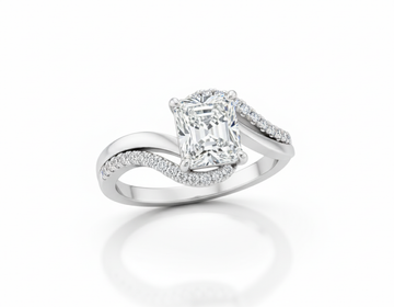 Princess Cut Moissanite Engagement Ring Twist Design - Franc Laurent