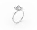 Princess Cut Moissanite Engagement Ring - Hidden Halo Style - Franc Laurent