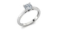 Princess Cut Moissanite Engagement Ring - Plain Band & Hidden Halo Style - Franc Laurent