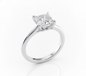 Princess Cut Moissanite Engagement Ring with Hidden Halo - Franc Laurent