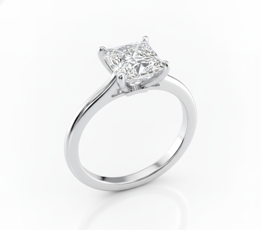 Princess Cut Moissanite Engagement Ring with Hidden Halo - Franc Laurent