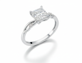 Princess Cut Moissanite Engagement Ring with Twig Band Design - Franc Laurent