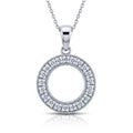Princess Cut Moissanite Pendant Circle Shaped