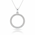 Princess Cut Moissanite Pendant Contemporary Circle Shaped