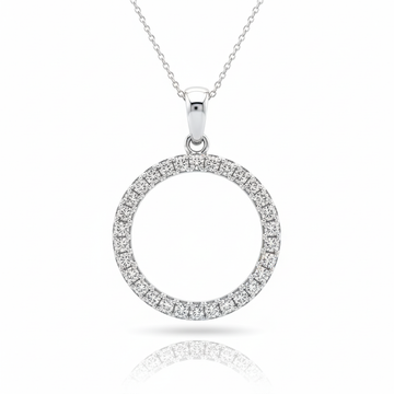 Princess Cut Moissanite Pendant Contemporary Circle Shaped