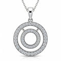 Princess Cut Moissanite Pendant Double Circle Shaped