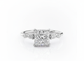 Princess Cut Moissanite Shoulder Set Ring featuring Hidden Halo - Franc Laurent