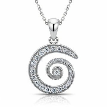 Princess Cut Spiral Shaped Moissanite Pendant