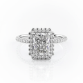 Radiant Cut Classic Halo Moissanite Engagement Ring