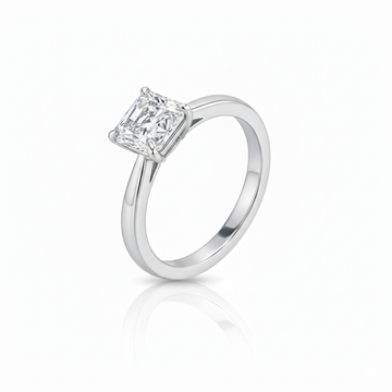 Radiant Cut Classic Style, Moissanite Engagement Ring