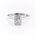Radiant Cut Hidden Halo Moissanite Engagement Ring