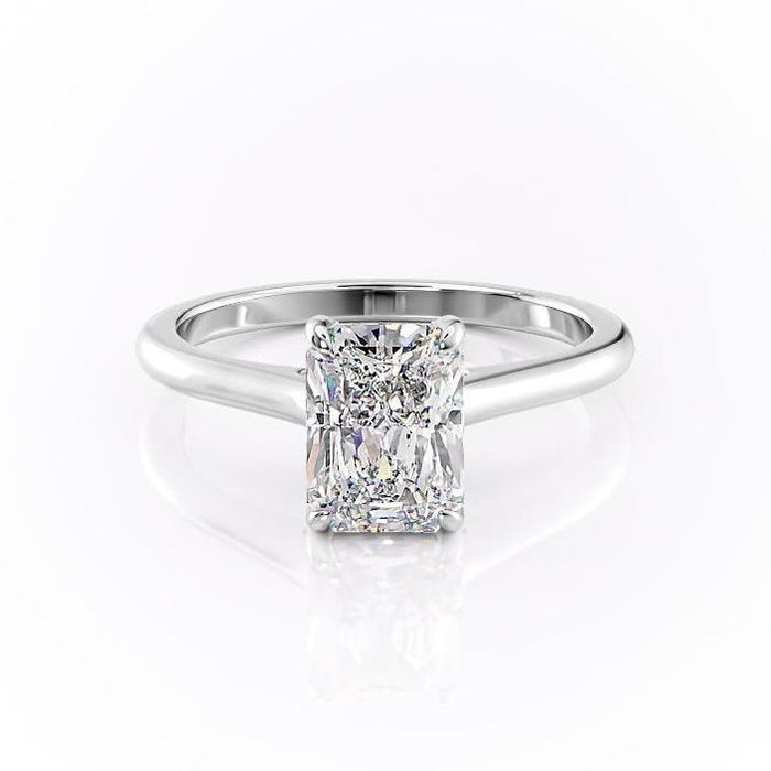 Radiant Cut Hidden Halo Moissanite Engagement Ring