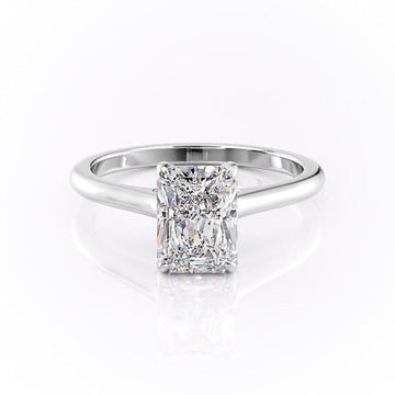 Radiant Cut Hidden Halo Moissanite Engagement Ring