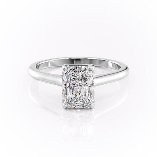 Radiant Cut Hidden Halo Moissanite Engagement Ring