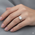 Radiant Cut Hidden Halo Moissanite Engagement Ring