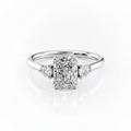 Radiant Cut Moissanite Engagement 3 Stone Ring