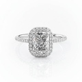 Radiant Cut Moissanite Engagement Ring, Classic Halo