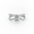 Radiant Cut Moissanite Engagement Ring Criss-Cross Design