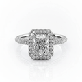 Radiant Cut Moissanite Engagement Ring Full Set
