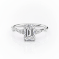 Radiant Cut Moissanite Engagement Ring Shoulder Set With Hidden Halo