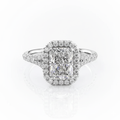 Radiant Cut Moissanite Engagement Ring, Split Shank