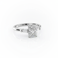Radiant Cut Moissanite Engagement Ring, Traditional Classic Design