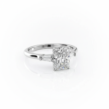 Radiant Cut Moissanite Engagement Ring, Traditional Classic Design