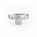 Radiant Cut Moissanite Engagement Ring, Twig Design