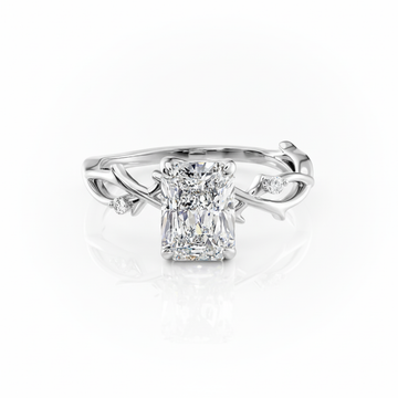 Radiant Cut Moissanite Engagement Ring, Twig Design