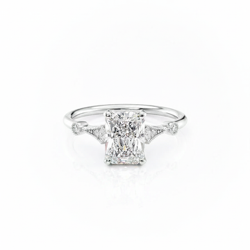 Radiant Cut Moissanite Engagement Ring Vintage Design