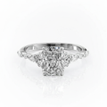 Radiant Cut Moissanite Engagement Shoulder Set Ring Vintage Design