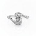 Radiant Cut Moissanite Engagement Twist Ring