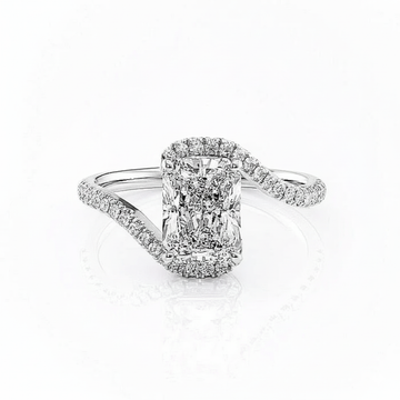 Radiant Cut Moissanite Engagement Twist Ring