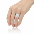 Radiant Cut Moissanite Engagement Ring, Classic Halo