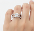 Radiant Cut Moissanite Engagement Ring Criss-Cross Design