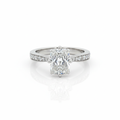 Radiant Cut Moissanite Stone Set Shoulders Engagement Ring With Milgrain Edge