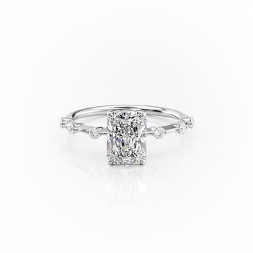 Radiant Cut Moissanite With Stone Set Shoulders