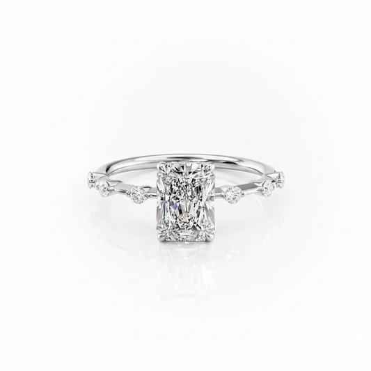 Radiant Cut Moissanite With Stone Set Shoulders