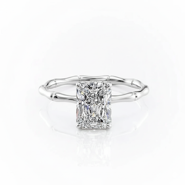 Radiant Cut With Hidden Halo Moissanite Engagement Ring