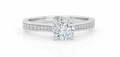 Round Cut Moissanite Engagement Ring, Classic Halo Ring Design Style